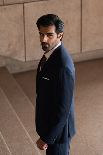Navy Blue Two Piece Suit